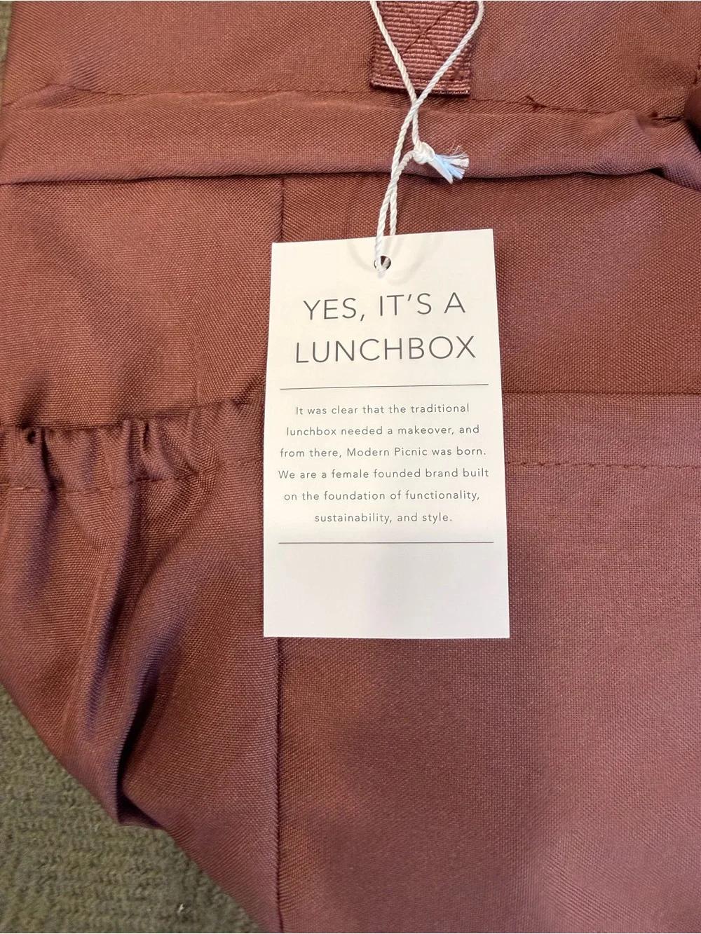 NWT Drawstring Lunch Tote Bag - Dusty Rose - Picture 3 of 8